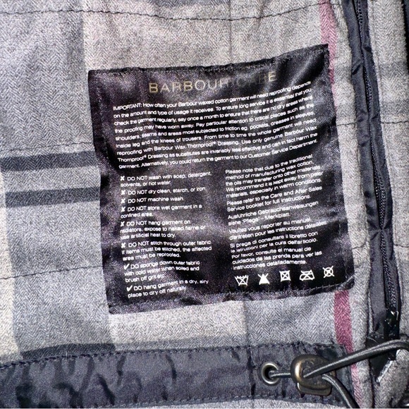 BARBOUR Waxed Cotton Orkney Tartan Jacket - Picture 9 of 11